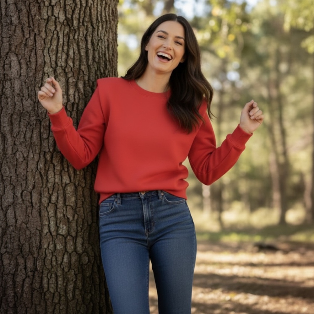 Sundry Evereve Red Padded Crewneck Sweatshirt - Picture 4 of 11